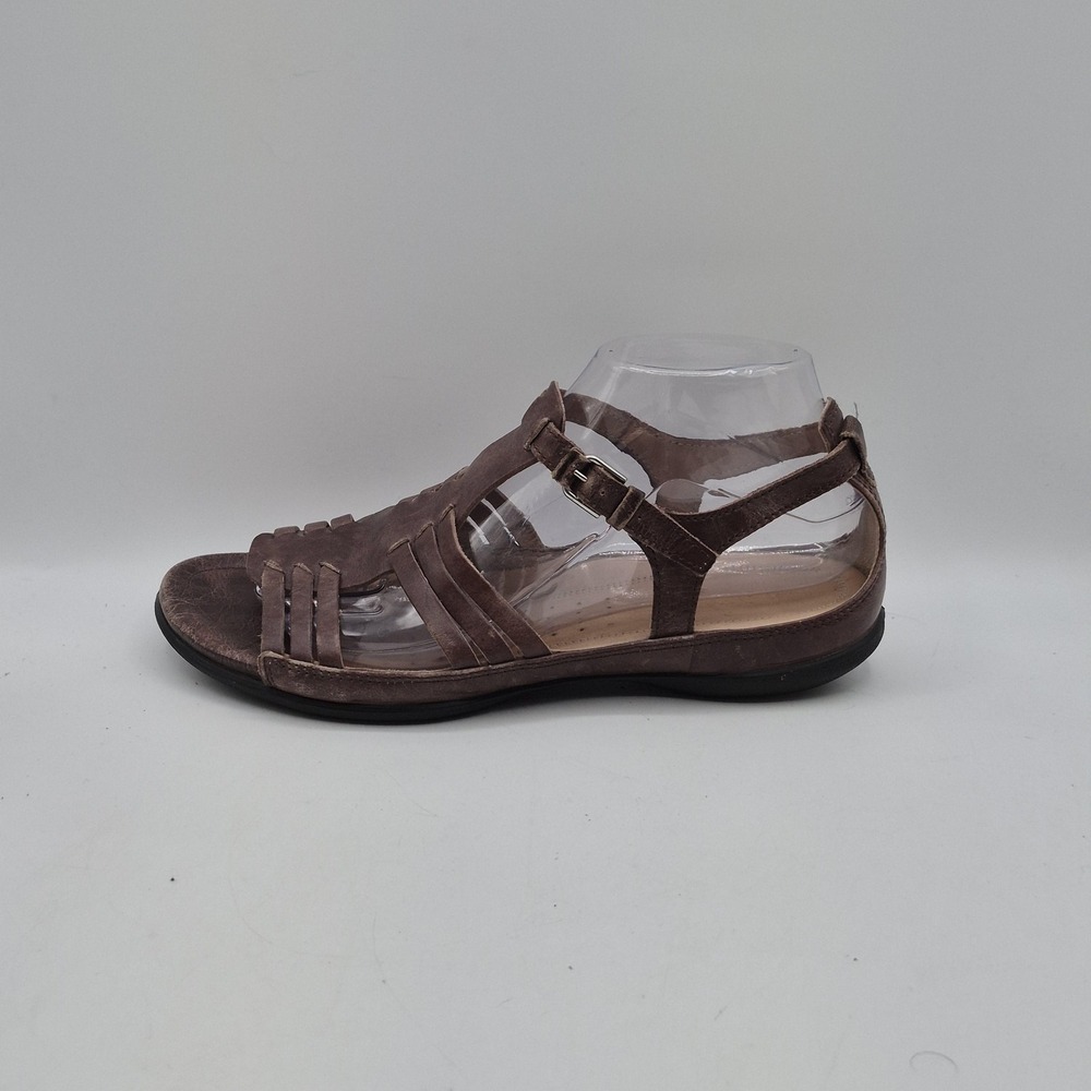 ECCO Sandals Womens Size 8 EU 39 Brown Nubuck Gladiator Strappy Buckle Comfort - Picture 11 of 13